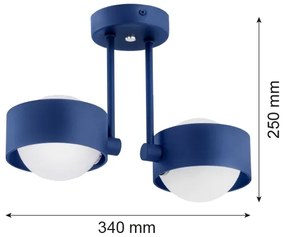 Argon 7090 - Lampadario su palo MASSIMO PLUS 2xG9/6W/230V blu