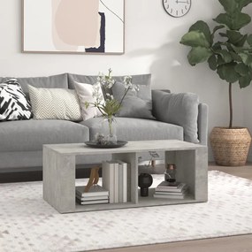 Tavolino salotto grigio cemento 100x50x36 cm legno multistrato