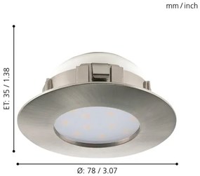 Eglo 95819 - Lampada LED da incasso PINEDA 1xLED/4,9W/230V