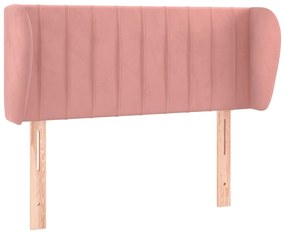 Testiera ad orecchio rosa 103x23x78/88 cm in velluto