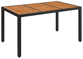 Set da pranzo da giardino 7 pz nero con cuscini in polyrattan
