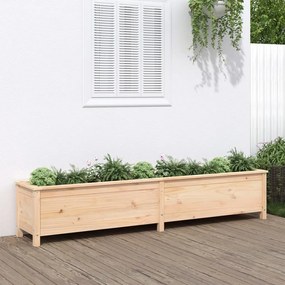 Fioriera Rialzata Da Giardino 199,5x40x39cm Legno Massello Pino /