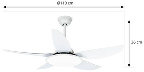 Starluna Kajima ventilatore da soffitto LED bianco