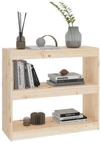 Libreria/divisorio 80x30x71,5 cm in legno massello di pino