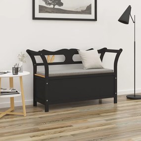 Panca Nera 107x45x75,5 Cm Legno Massello Di Abete /