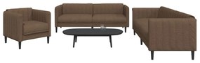 Set Di Divani 3 Pz Marrone İn Tessuto /