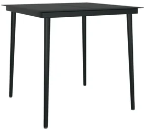 Set da pranzo da giardino 5 pz nero
