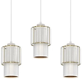 Lampadario a sospensione con filo BLANCO 3xE27/60W/230V bianco