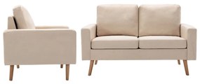 Set Divani 2 Pz İn Tessuto Crema /