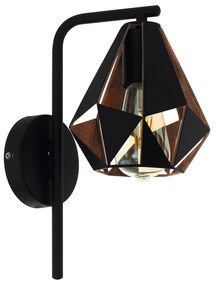 Applique Vintage Carlton 4 Acciaio Nero 1 Luce E27