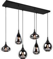 Lampadario nero opaco Lumina 6 luci Trio