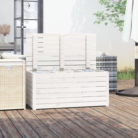 Contenitore giardino bianco 101x50,5x46,5cm legno massello pino