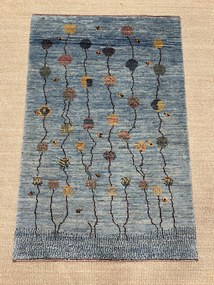 Loribaft Tappeto 80 x 120 Blu (Iran) Annodato A Mano