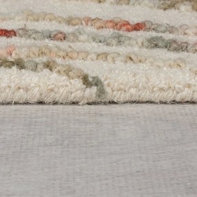 Tappeto in lana arancione e crema 80x150 cm Abstract Swirl - Flair Rugs