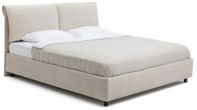 Letto matrimoniale imbottito beige con contenitore e rete inclusi 160x200 cm Myra Pillow – Bonami Selection