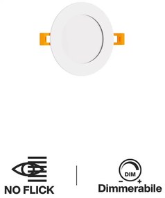 Pannello LED Rotondo 8W 800lm Foro Ø105-110mm Osram LED Dimmerabile Colore Bianco Naturale 4.000K