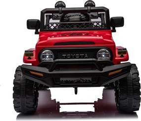 Macchina Elettrica per Bambini Fuoristrada Toyota Fj Cruiser 12V Telecomando Ruote in Gomma e Sedile in Pelle Rosso...