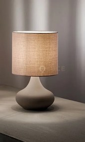 Lampada da tavolo in metallo tortora sabbiato paralume tortora paul...