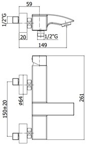 Paffoni Level Lec026 Miscelatore vasca Esterno Con Set Doccetta Cromo