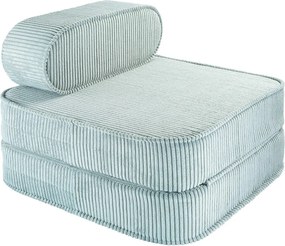 Poltrona per bambini color menta con rivestimento in velluto a coste Flip – Wigiwama