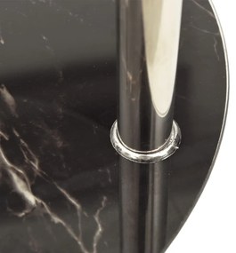 322789 vidaXL 2-Tier Side Table Transparent &amp; Black 38 cm Tempered Glass