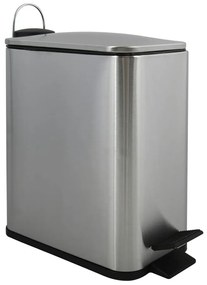 Cestino per la spazzatura color argento opaco in acciaio con pedale 5 l Erik – Spirella