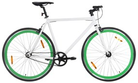 Bicicletta A Scatto Fisso Bianca E Verde 700c 55 Cm /