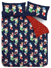 Set copripiumino e federa da bambini rosso e blu per culla 120x150 cm Christmas Elves – Catherine Lansfield