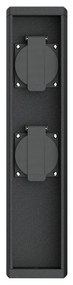 Colonnina con Prese elettriche da Giardino 30cm IP54 Alluminio - Nera