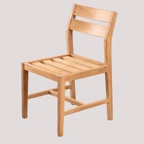 Pack 4 sedie da giardino in legno di teak Yolen Legno di Teak - Senza - Sklum