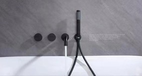 Miscelatore vasca da incasso ELITE EDITION BBTC1658 con bocca girevole, nero opaco o argento spazzolato — Bianco