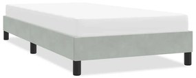 Giroletto Senza Materasso Grigio Chiaro 80x220 Cm Velluto /