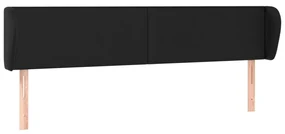 Testiera ad orecchio nera 183x23x78/88 cm in similpelle
