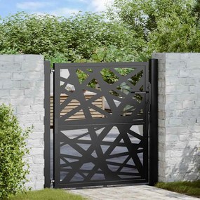 Cancello Giardino Nero 105x106 Cm İn Acciaio Design Leggero /