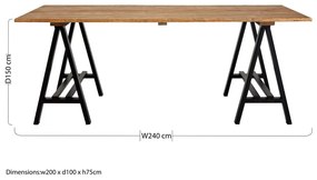 Tavolo da pranzo in legno di pino 100x200 cm Hampstead - Premier Housewares