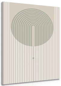 Stampa su tela – Motivo elegante con cerchio Mid-Century