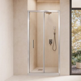 Box Doccia a Soffietto 80 Cm Giava "Soffio" Argento Lucido/Vetro Trasparente