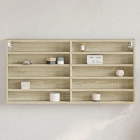 Armadietto Vetrina Rovere Sonoma 100x8,5x50cm Legno Multistrato /