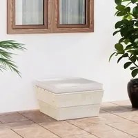 Ottomana da Giardino su Pallet con Cuscino in Legno di Abete 3063374