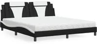 Letto con Materasso Nero e Bianco 180x200 cm in Similpelle 3208815