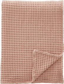 Coperta rosa polveroso in cotone 150x200 cm Jaipur Chunky Waffle – Pineapple Elephant