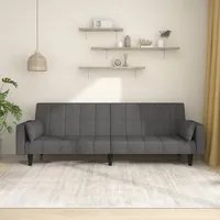 Divano Letto a 2 Posti con 2 Cuscini Grigio Scuro in Tessutocod mxl 87496