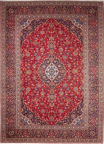 Kashan Tappeto 260x350 Rosso (Iran) Annodato A Mano