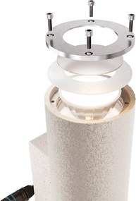 Applique Cilindrica in Cemento Chiaro GU10 IP65 Bidirezione - NOVILUMIO