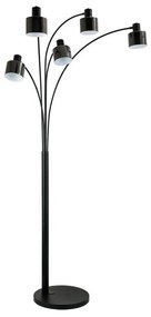 Lampada da terra Zelda nero nichel, H 210 cm, E27 5xMAX42W