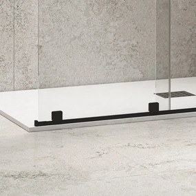 Parete doccia walk in scorrevole 150 cm finitura nera | KNM4000W-N - KAMALU