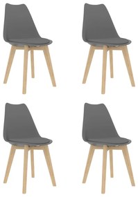 Sedie Da Pranzo 4 Pz Grigie İn Plastica /