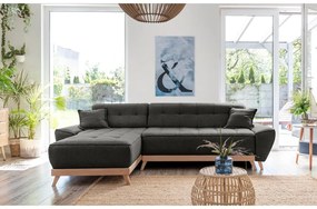 Divano letto grigio scuro ad angolo variabile Dazzling Daisy - Miuform