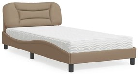 Letto con materasso cappuccino 100x200cm similpelle