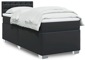 Giroletto A Molle Con Materasso Nero 100x200 Cm İn Similpelle /
